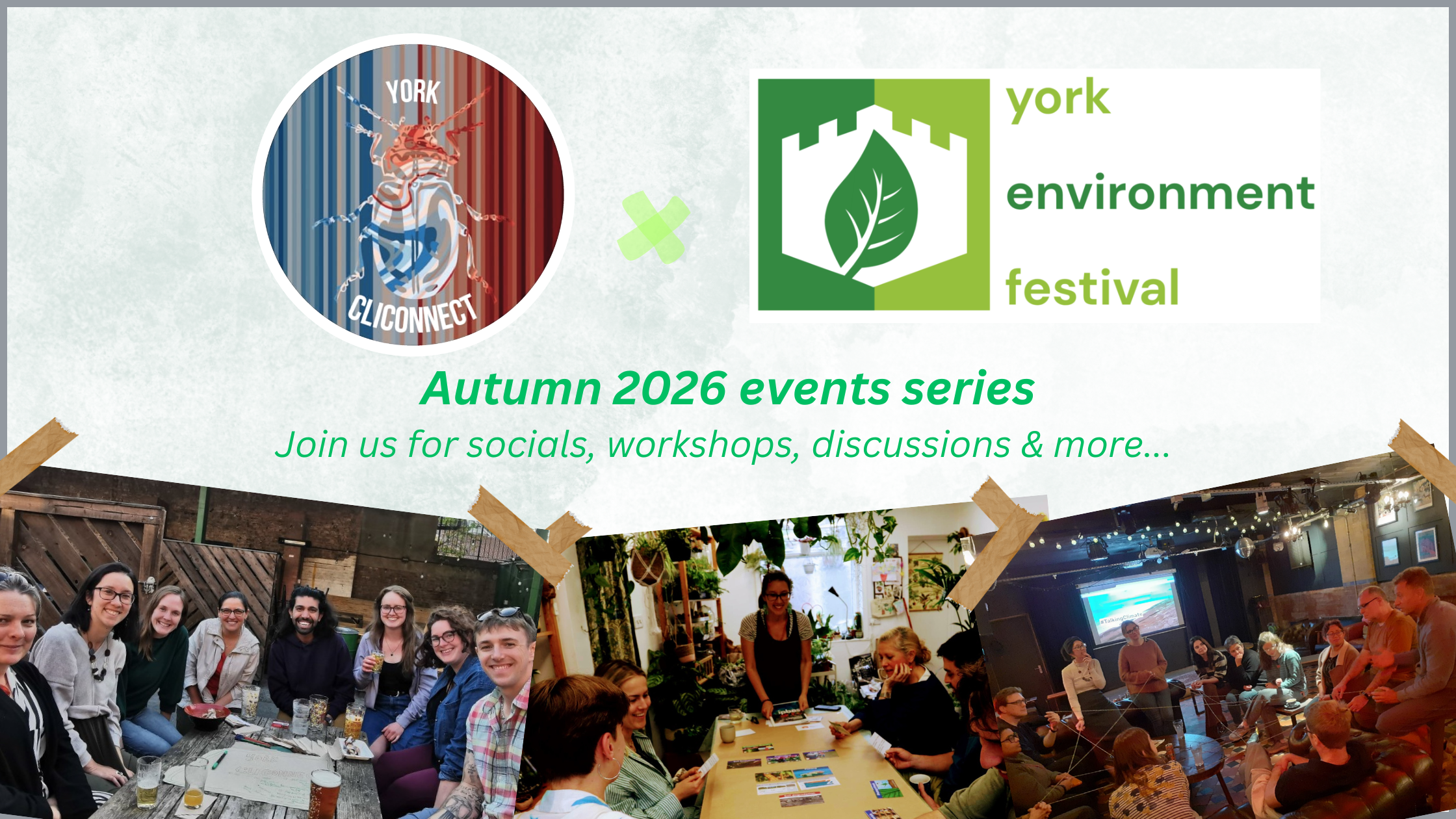 Announcing YorkCliConnect's events series for York Environment Festival 2026 (with logos)